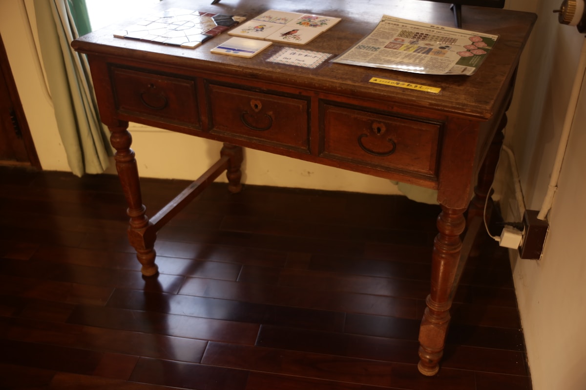 antique wood pieces beside lighter painted cottage counterparts